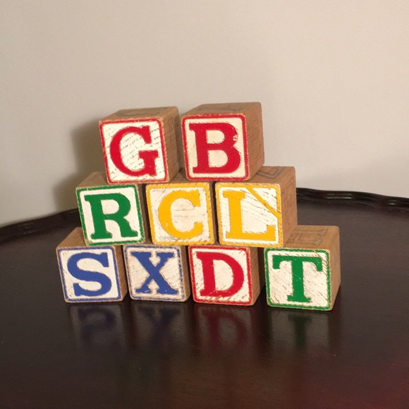 Vintage Wood Alphabet Blocks - Picture 2 of 4